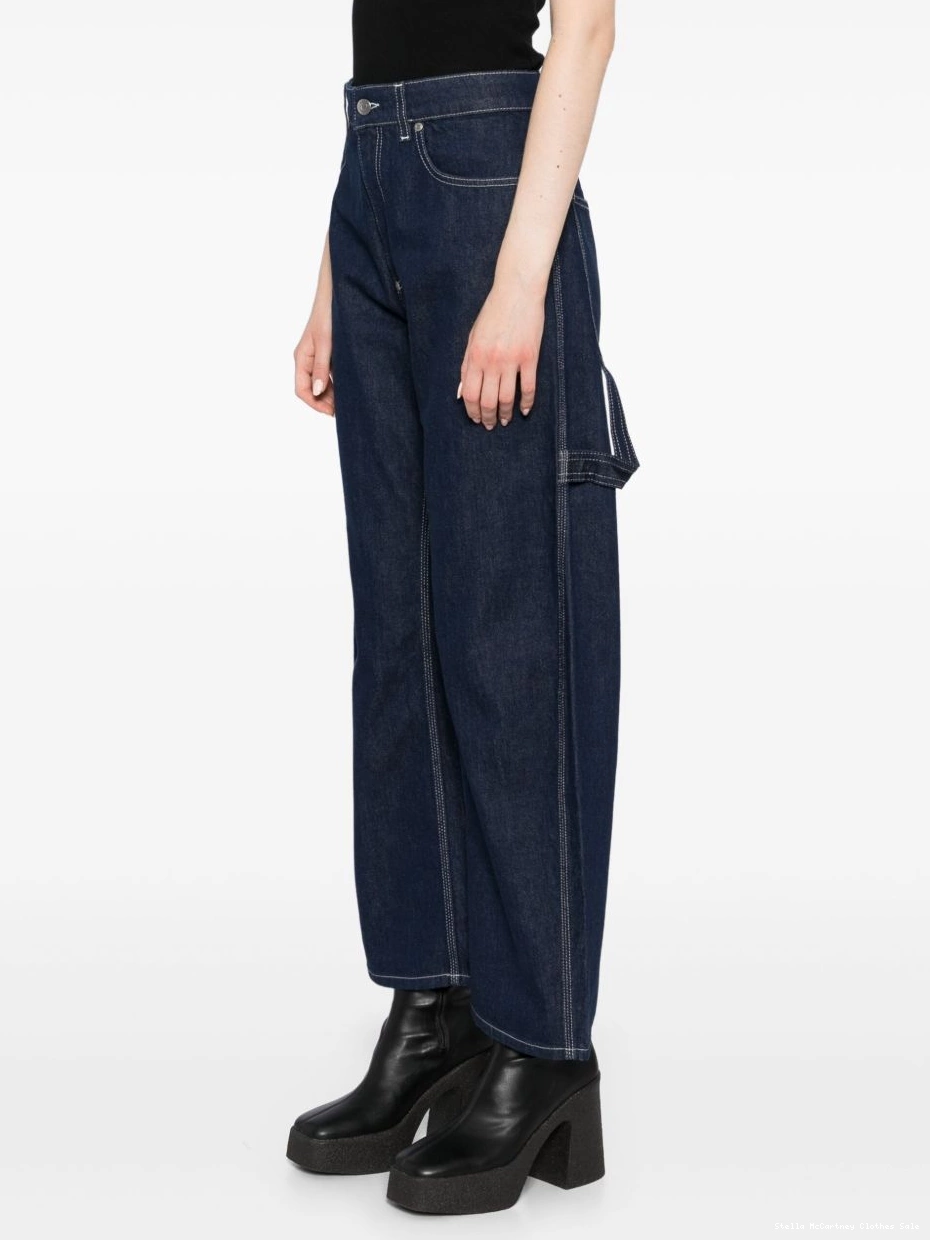 Affordable logo-patch straight-leg jeans Women Stella McCartney 0709